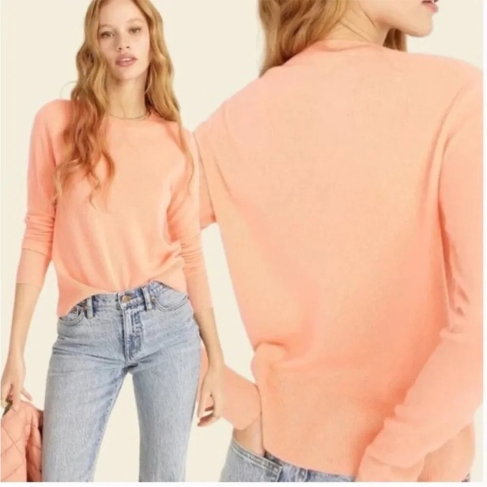 J Crew Sweater 100% Cashmere Crewneck in Pale Guava K1313